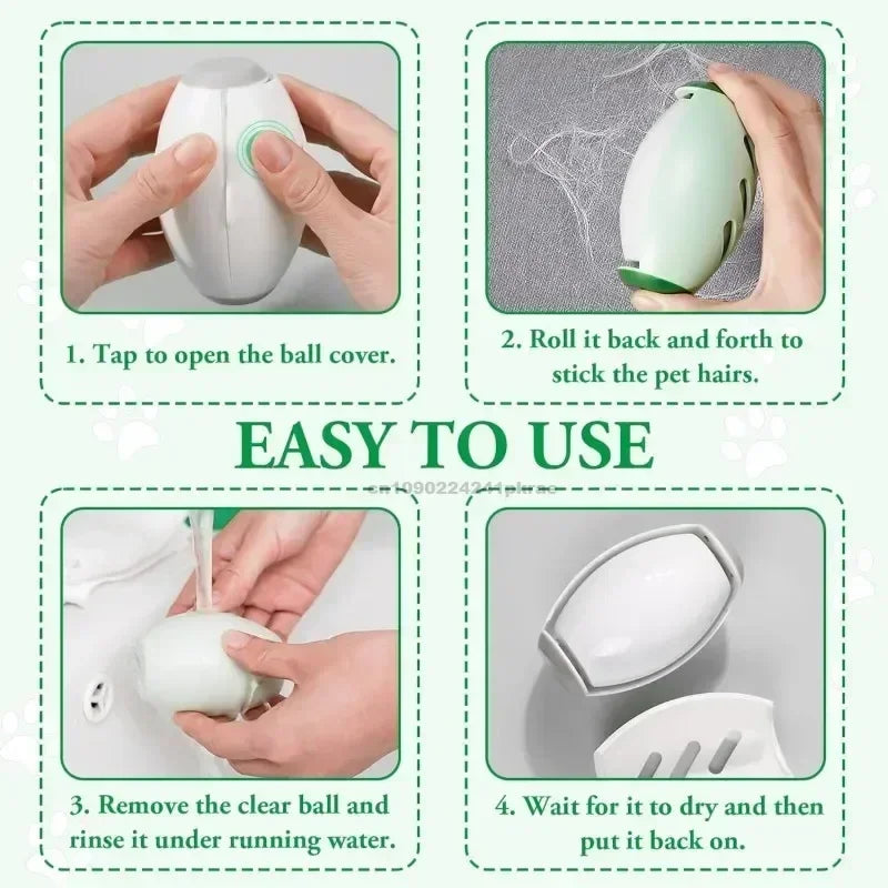 Reusable Pet Hair Remover Roller – Washable & Portable for Clothes & Sofas