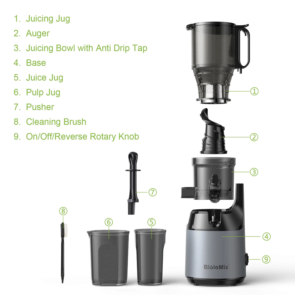 BioloMix Cold Press Juicer – Whole Fruits & Veggies, BPA-Free
