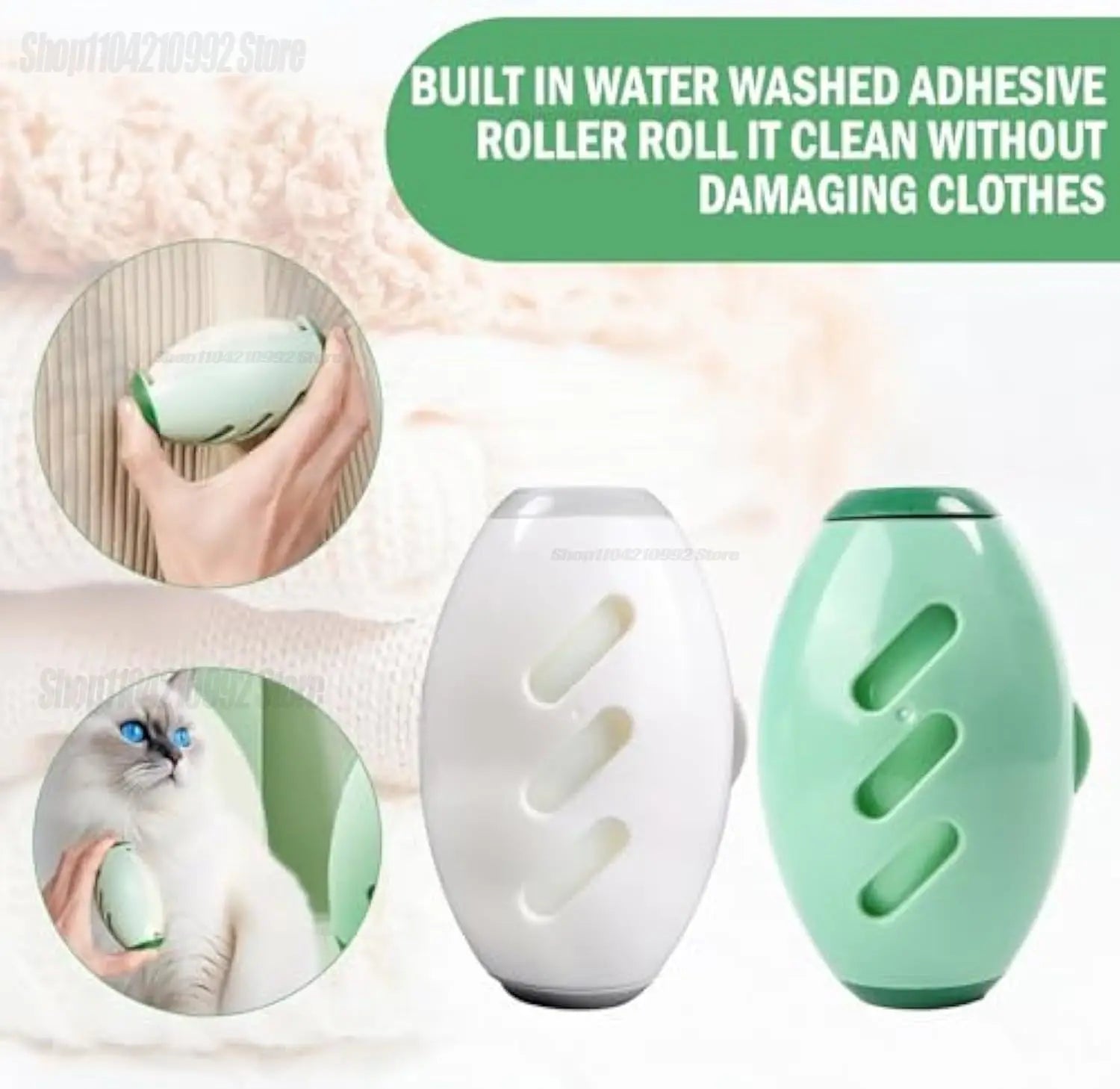 Reusable Pet Hair Remover Roller – Washable & Portable for Clothes & Sofas