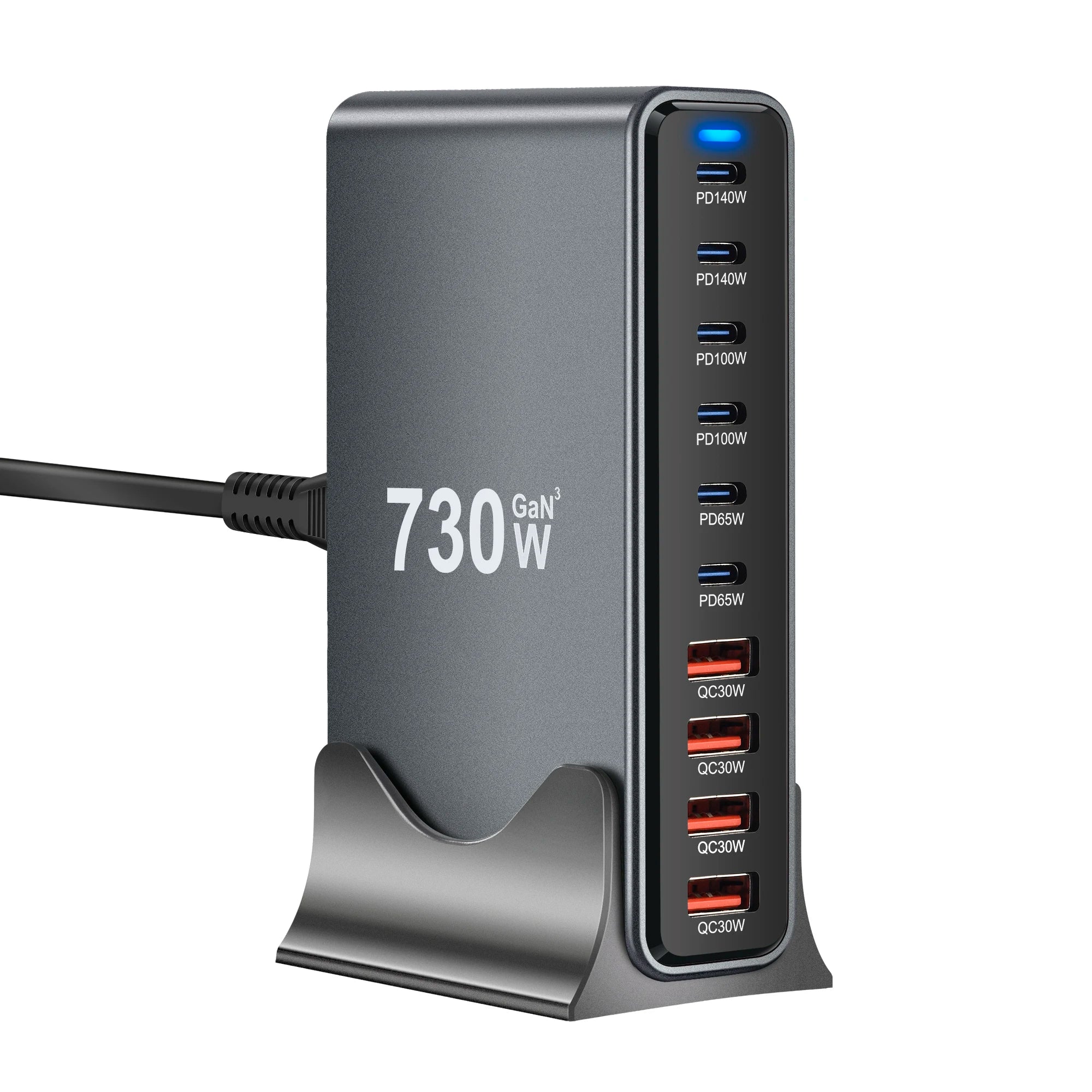 730W GaN 10-Port PD Fast Charger – Phones & Tablets