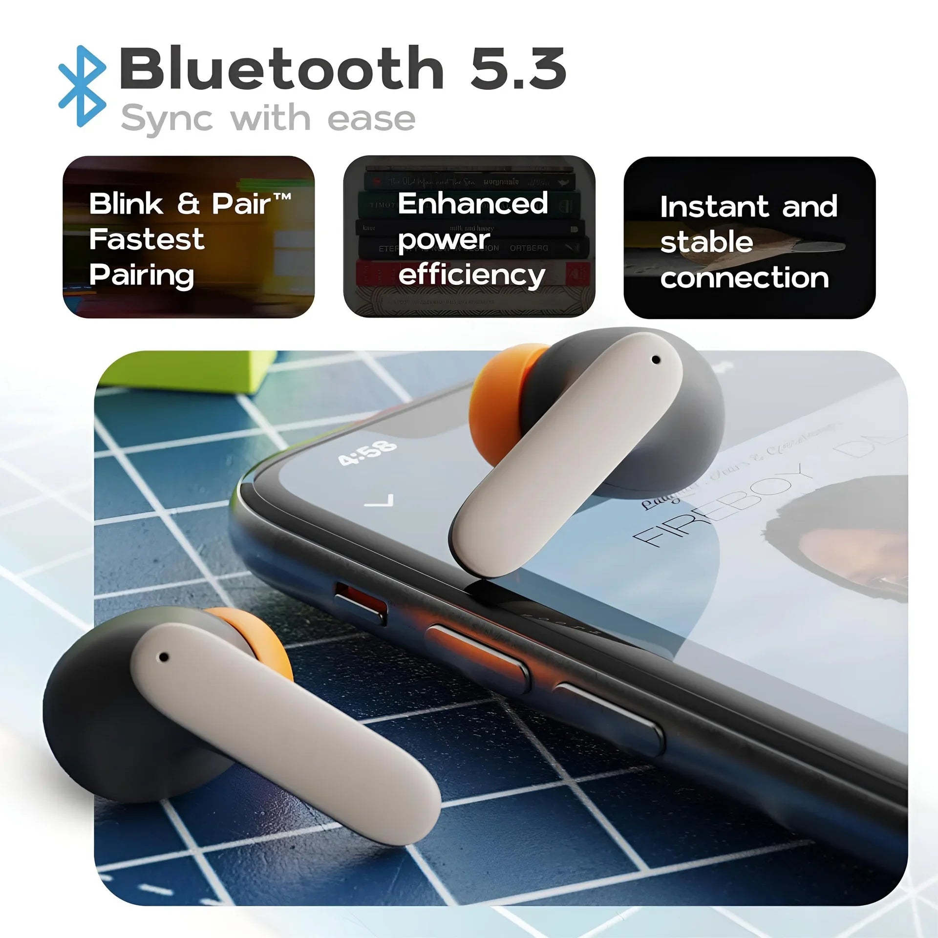 Wireless TWS Earbuds – Bluetooth 5.4, ENC, Low Latency