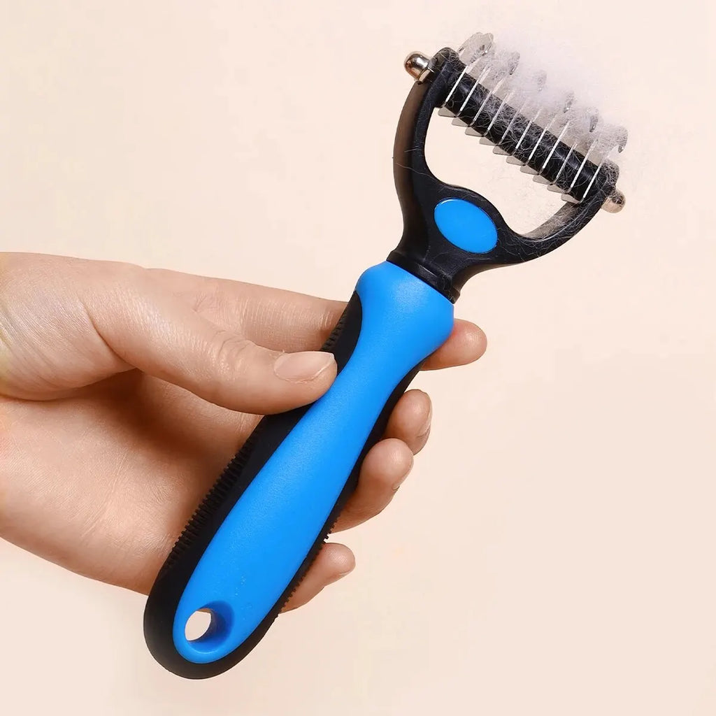 Pet Grooming Brush for Dogs & Cats – Double-Sided Knot & Hair Remover