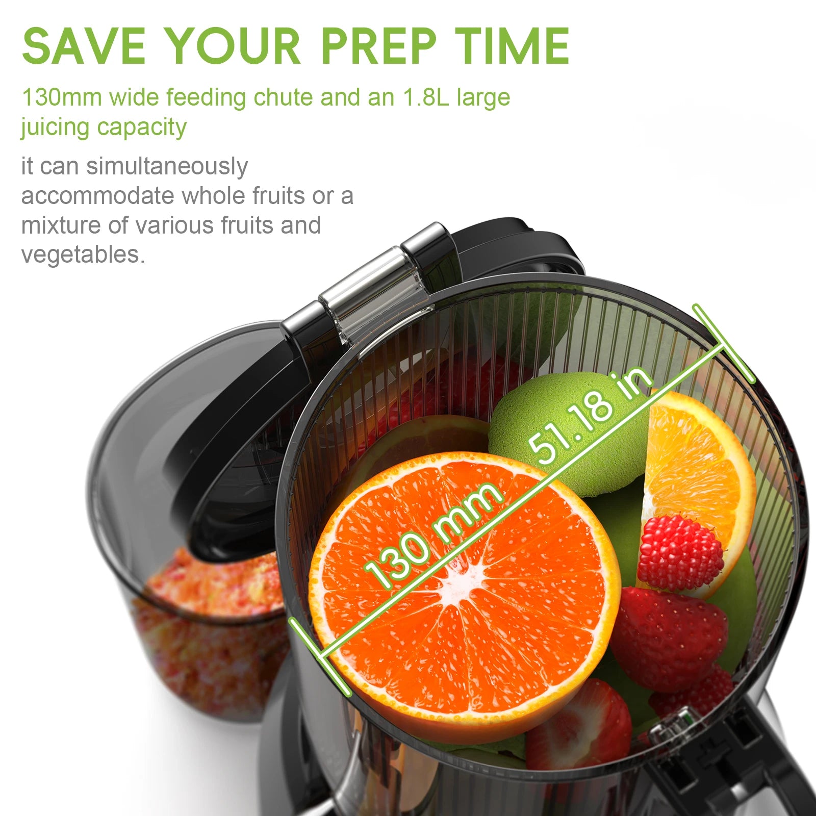 BioloMix Cold Press Juicer – Whole Fruits & Veggies, BPA-Free